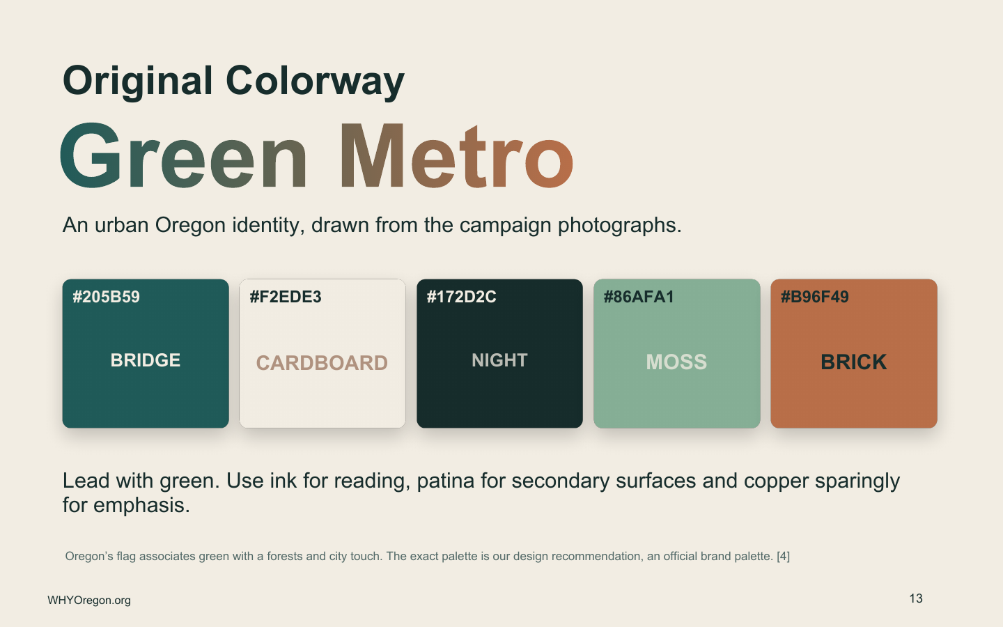 WHYOregon original color palette